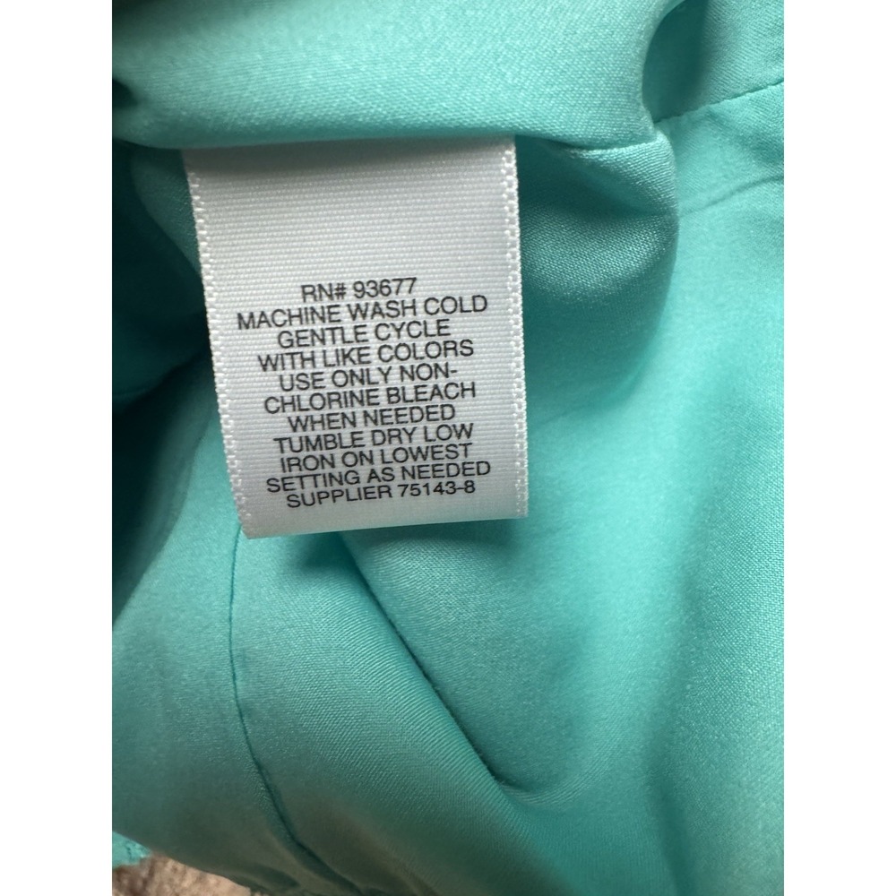 Liz‎ Claiborne Aqua Green Sheath Midi Dress Scoop Neck Midi Size 12 Sleeveless - Picture 11 of 11